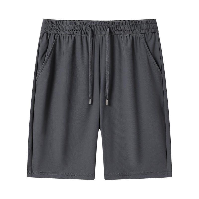 Мужские шорты Ice Silk Cool, свободный крой, быстросохнущие брюки Five Quarter большого размера для мужчин, тонкие спортивные и повседневные брюки