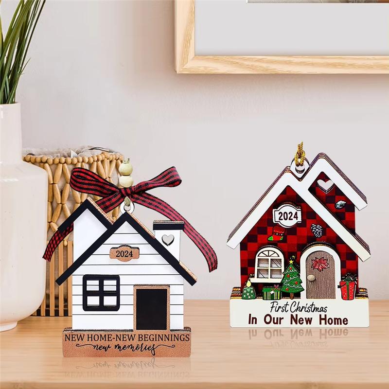 AEE4-Newhome Ornament 2026 Wooden Housewarming Gifts Xmas Tree Hanging Decorations New Home For Homeowners