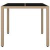 VidaXL Garden Table Glass Top Woven Resin Tempered Glass 319550