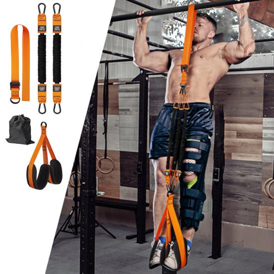 1 Set Pull-Up Assistance Band 150/225/300lbs Heavy Duty Pull-Up Assist Belt with Foot Rest Adjustable Home Gym