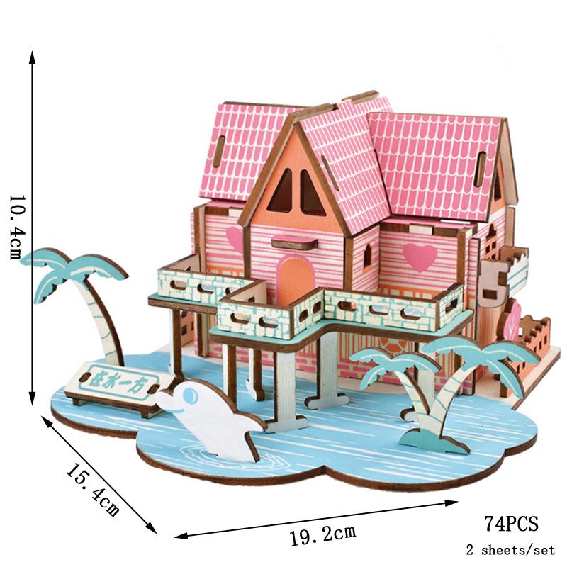 Tram 3D Wooden Puzzle Streetcar Station Retro Car Bus DIY Sailing Ship Airplane Model Jigsaw Assembly Toy For Children Kids Gift