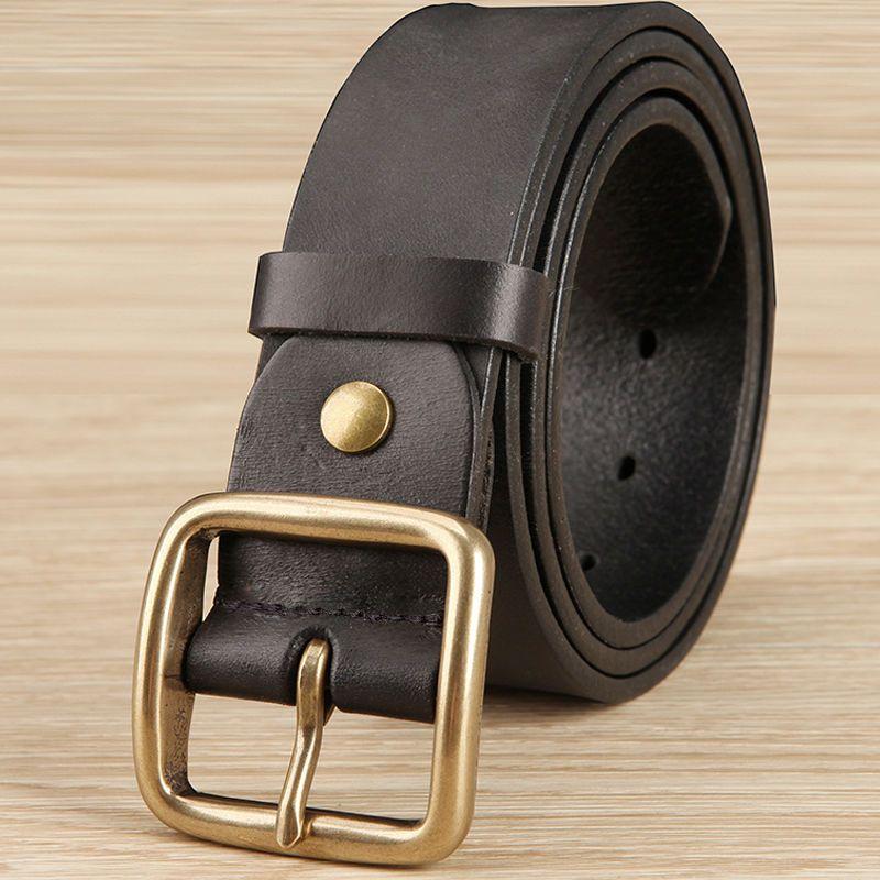 Ремень из натуральной воловьей кожи, пояс из воловьей кожи первого слоя, универсальный для мужчин и женщин молодого и среднего возраста