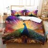 Трехсекционный павлин с цифровой печатью Постельное белье с изображением животных в 3D Наволочка Постельное белье