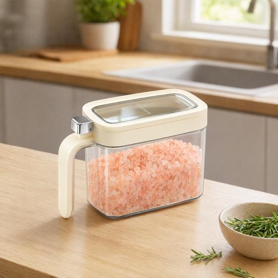 Банки для специй для кухни, Прозрачные контейнеры для приправ с откидной крышкой и ложкой, Герметичная бутылка для хранения соли и сахара, Многоцелевой органайзер для приправ