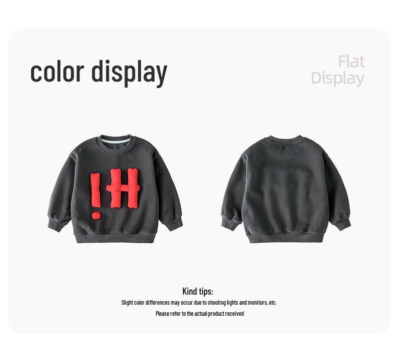 Fairy Tale Memory 2025 Весна/Осень Детский серый свитшот с 3D аппликацией в виде букв