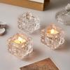 Modern Style Square Glass Candle Holder Minimalism Home Living Decoration Candlestick For Wedding Table Ornament Birthday Gifts