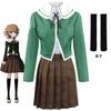 Danganronpa Тихиро Фудзисаки Косплей Костюм JK Униформа Костюм Длинный Рукав Коричневый Плиссированная Юбка Комплект Женский Костюм Хэллоуин Наряд