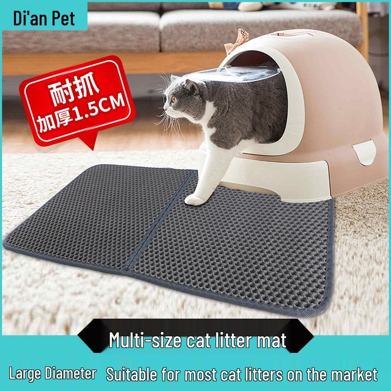 Double Layer EVA Cat Litter Mat - Foldable, Anti-Tracking, All Seasons