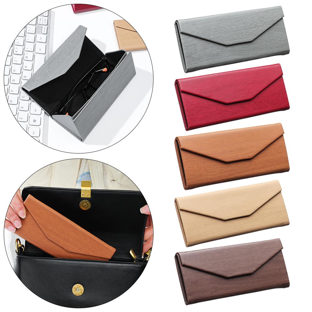 Vintage Portable Wood Grain Eyewear Case Glasses Holder Glasses Box Eyeglasses Accessories