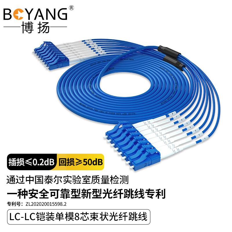 Boyang Telecom-Grade Armored 8-Core Single-Mode Fiber Optic Patch Cable