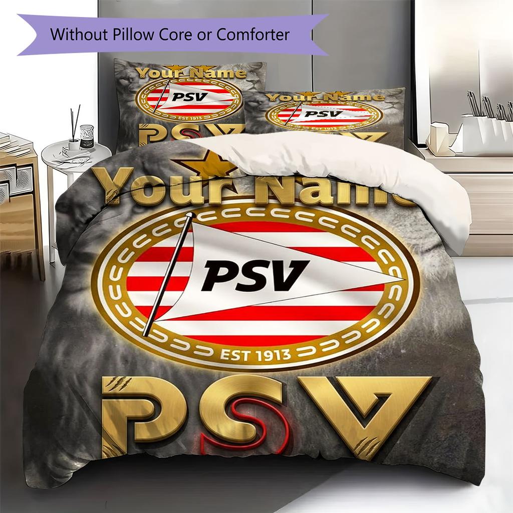 Philips Sport Vereniging Custom Name Pattern Bedding,Quilt Set Quilt Cover Pillowcase Home Birthday Gift(1 * duvet cover + 2 * pillowcase, without cor