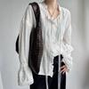 Взгляд, который длится всю жизнь: Белая Жаккардовая Рубашка 'Лунное Сияние', Кружевная Рубашка в Французском Стиле, Вдохновленная Отпуском, Защищающая от Солнца