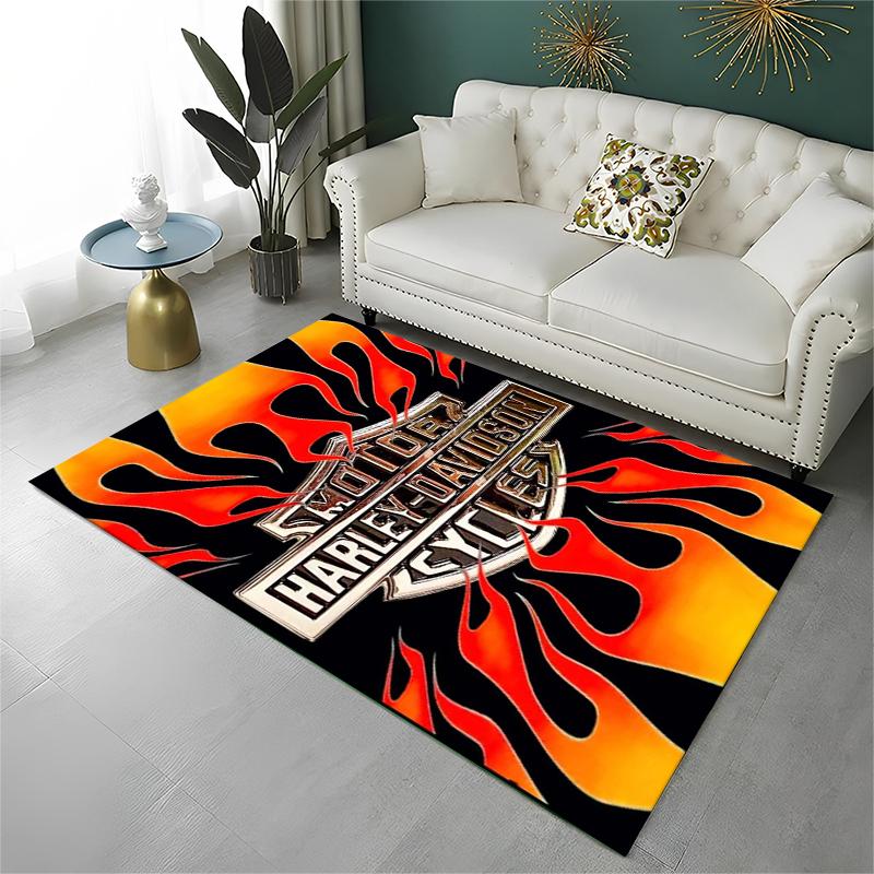 Classic H-Harleys Racing Moto Carpet Rug for Playroom Bedroom Living Room Sofa Home Decor,kid Game Area Rug Non-slip Floor Mat