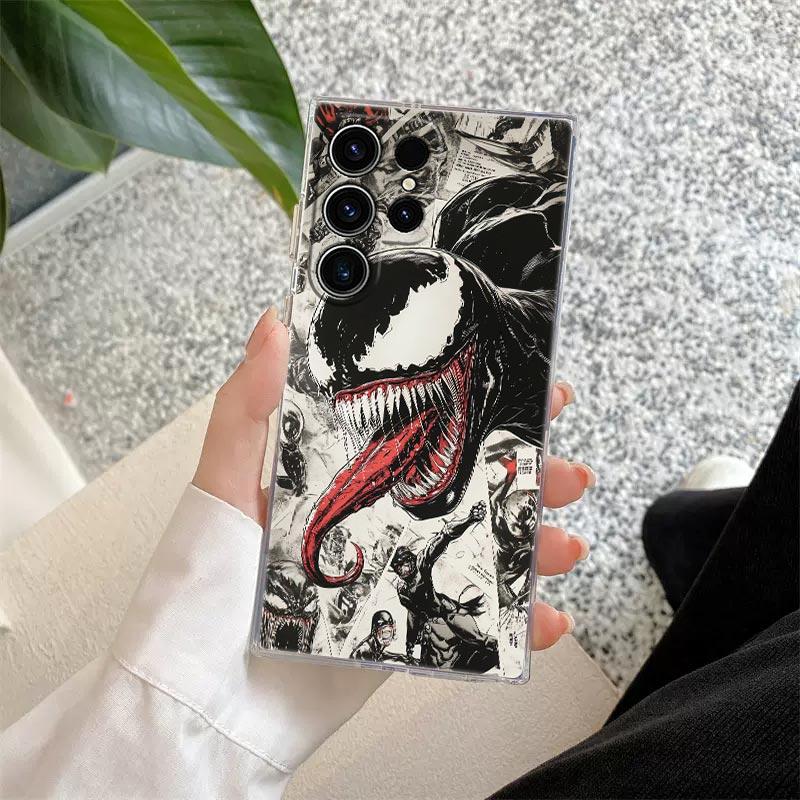 Прозрачный чехол Marvel Venom Comics для Samsung Galaxy S26 S25 Ultra S24 S22 S26 Plus S20 S23 S21 S25 FE 5G Силиконовый прозрачный чехол