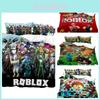 Мультяшный Постельный Комплект с Цифровой Печатью Roblox Minecraft Высококачественный Мультяшный Стиль Белый Цвет