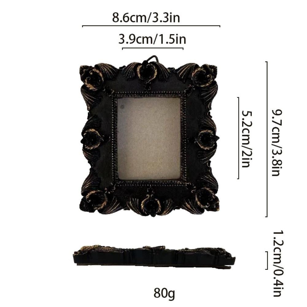 Black Baroque Style Photo Frame Goth Photo Display Holders Picture Frame Ornaments  Living Room