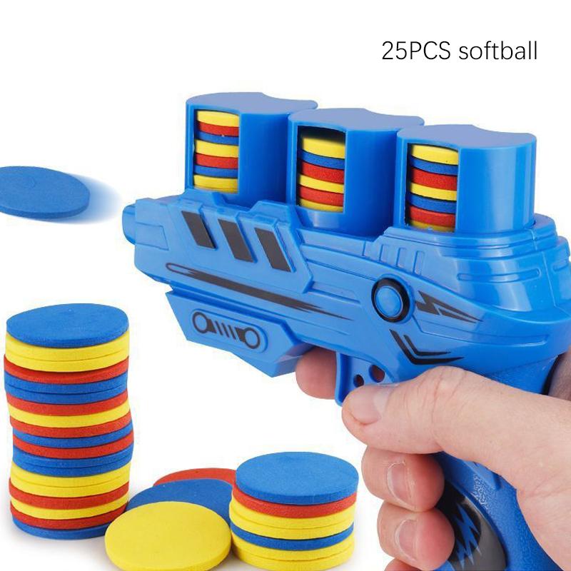 Children Carrot Saucer Gun Flying Saucer Guns Kids Fun Toys EVA Soft Bullets Toy Gun Pistol Toy Kids Outdoor Battle Sport Toys