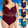 Swimwear Push Up Solid Color One-piece Backless Women Mesh Hollow Swimsuit for Beach