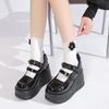 Модные туфли Мэри Джейн в стиле панк-готики 10 см, черные туфли на платформе и танкетке для косплея в стиле Лолиты, женские стильные удобные туфли с пряжкой на высоком каблуке
