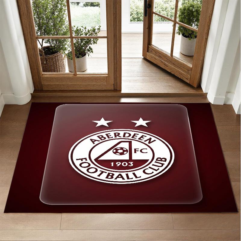 Aberdeen FC Design Crystal Velvet Rug Soft Decorative Mat for Bedroom Entrance