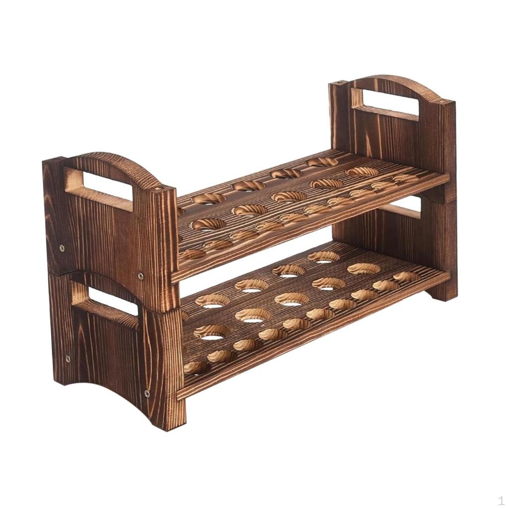 Wood Egg Holder Display Stand Easter Eggs Shelf Reusable Organizer, Storage Rack for Freezers