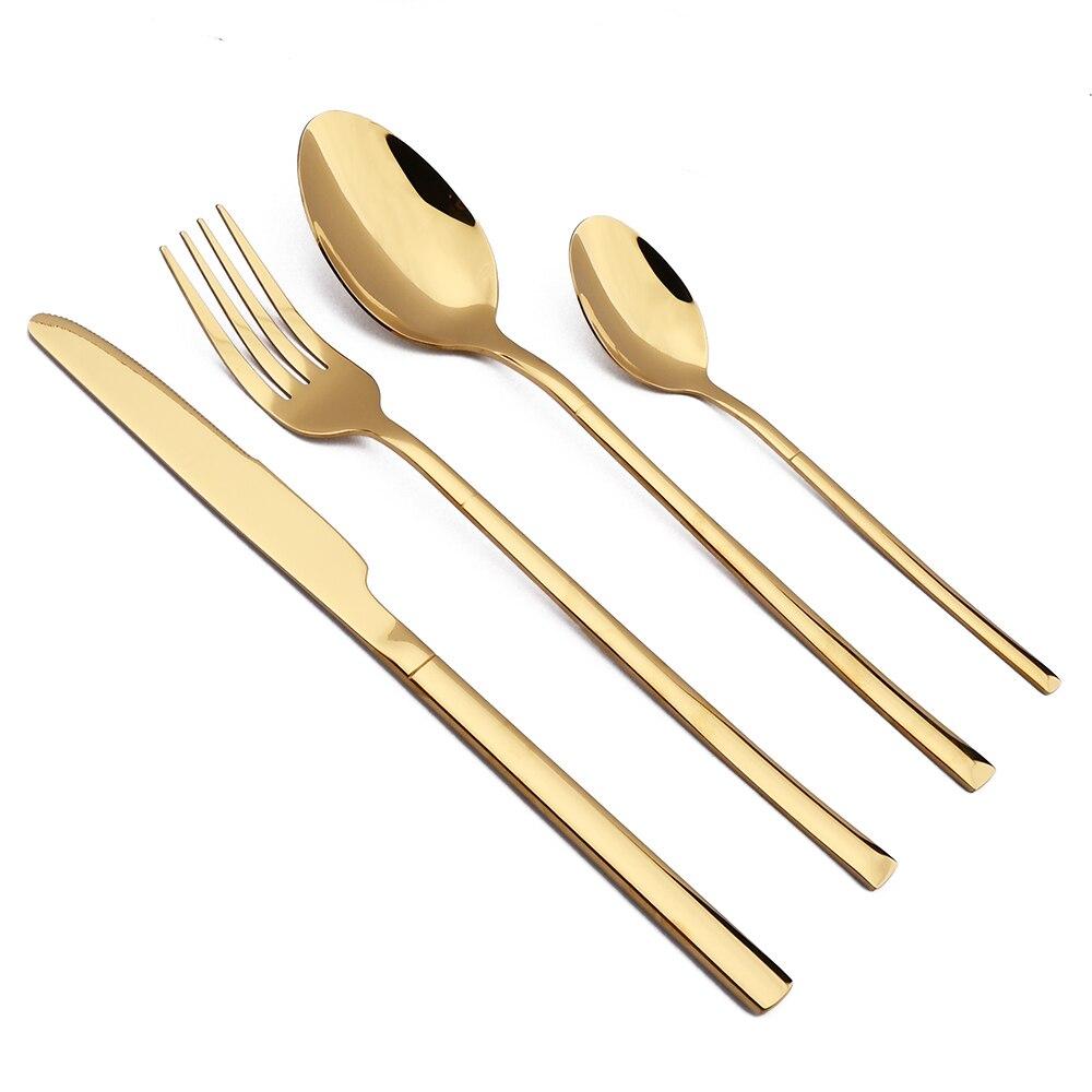 4 шт. набор столовых приборов из нержавеющей стали, нож, вилка, ложка, обеденный набор, кухонная посуда, черный набор столовых приборов, можно мыть в посудомоечной машине