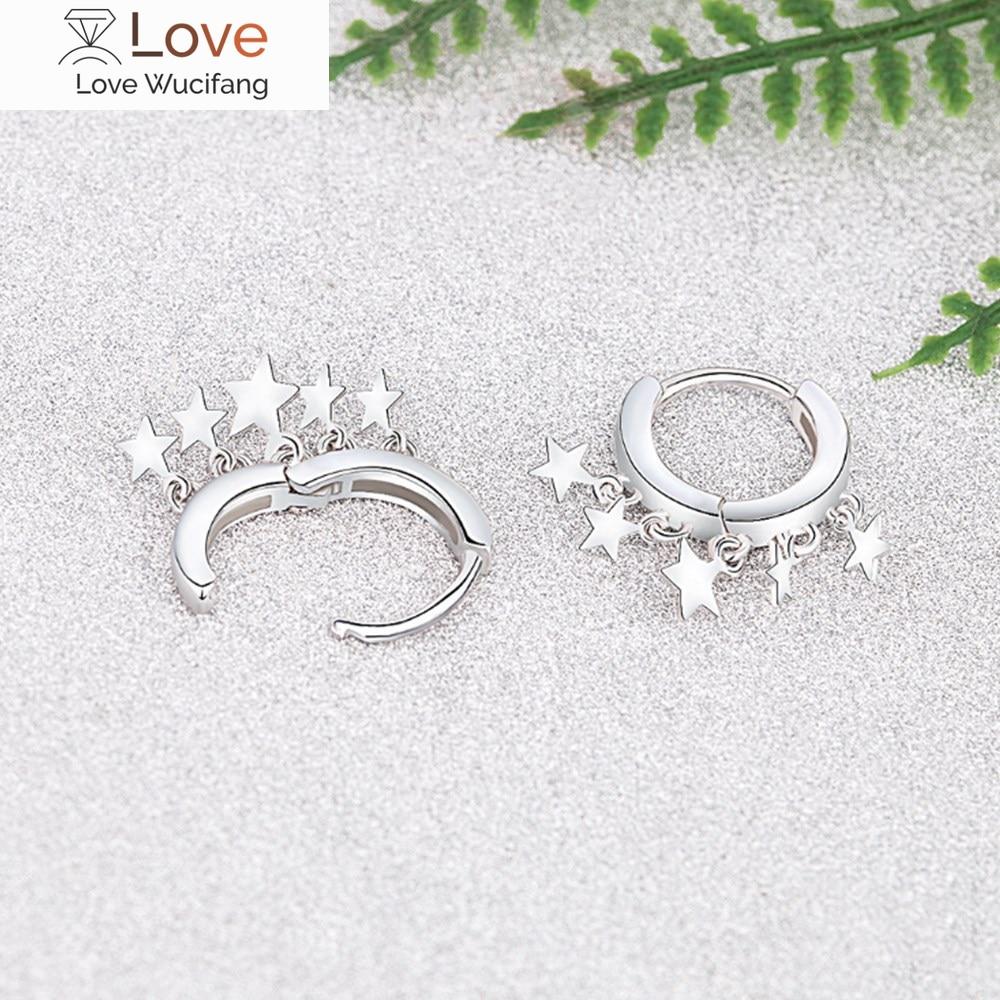 Серьги-кольца из стерлингового серебра 925 пробы, новые женские модные ювелирные изделия, серьги высокого качества, золотые, розовые, золотые, серебряные, со звездами, серьги-кольца с кисточками