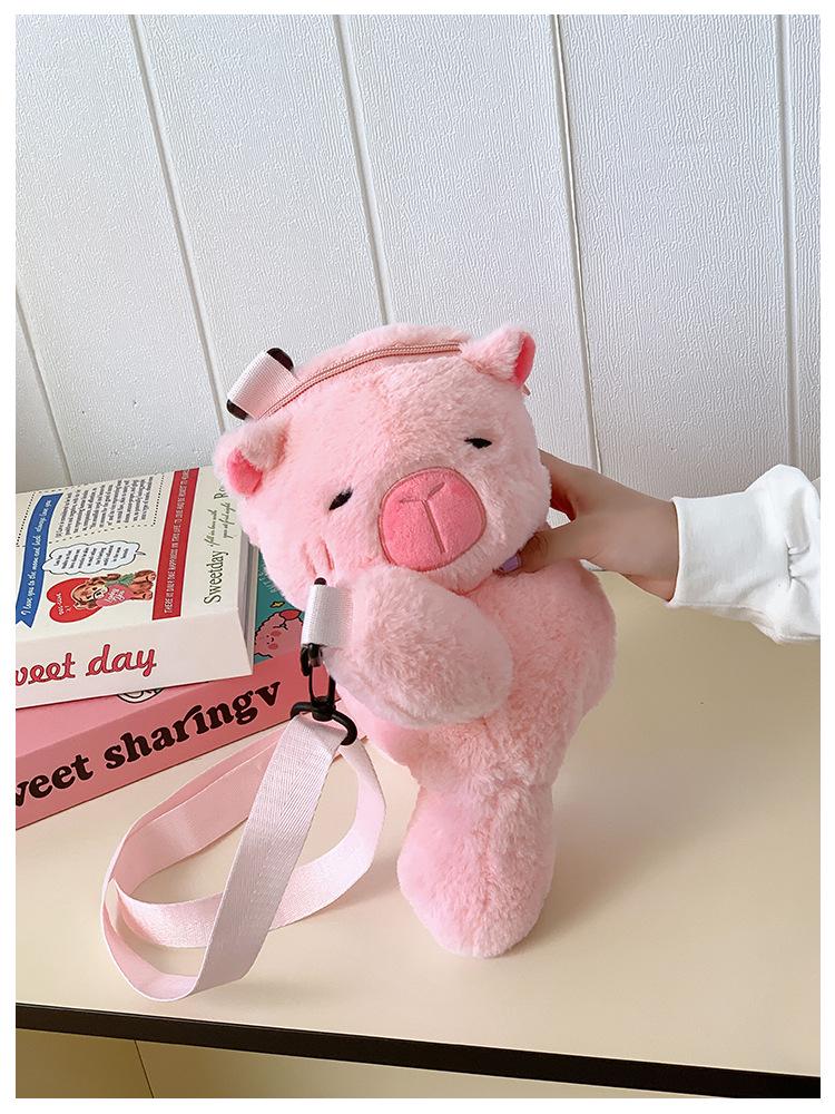 2025 Милый плюшевый пушистый рюкзак через плечо для маленьких девочек