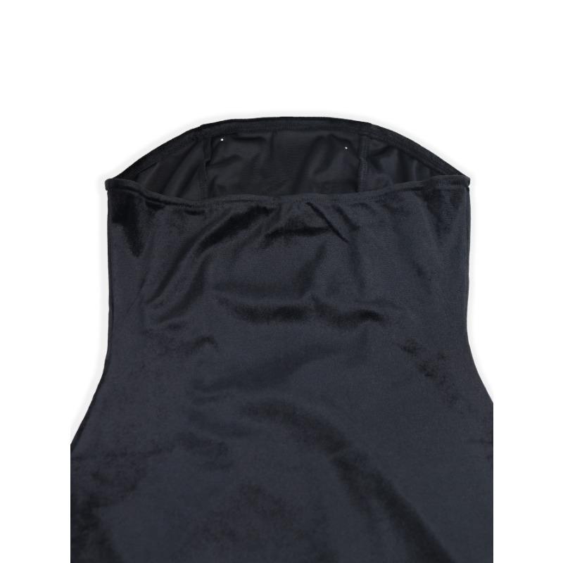 Женское весенне-летнее сексуальное бархатное элегантное и модное платье без бретелек для похудения с жемчугом