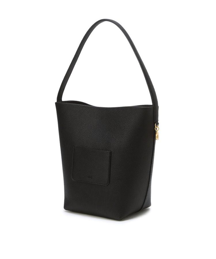 Athe Vanessabruno [Panier] Black Leather Panier Bucket Bag S Aaba6E205Bk