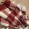 Christmas Scarf Women's Winter Senior Sense Red Plaid Imitation Cashmere Scarf Atmosphere Student Warm Shawl Scarf