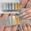 Laser Nail Foil Decals Iridescent Nail Art Stickers Fashion Nail Transfer Stickers  Manicure DIY