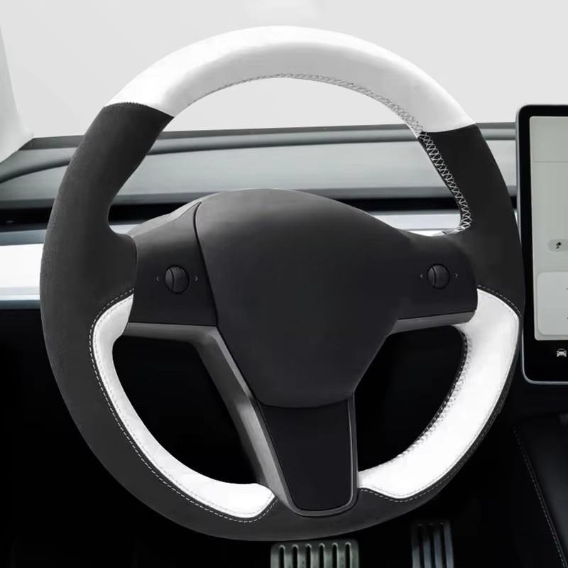Чехол на руль для Tesla Model 3 2017- и далее Автомобильные аксессуары для интерьера Белый DIY Плетение на руль