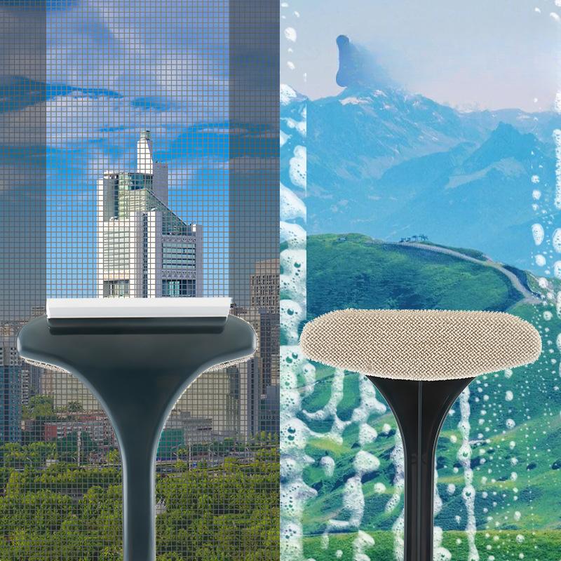 Щетка для оконного стекла, бытовой стеклоочиститель, скребок для окон, сетчатая щетка для щетки для ванной комнаты, двусторонний инструмент для чистки ванной комнаты