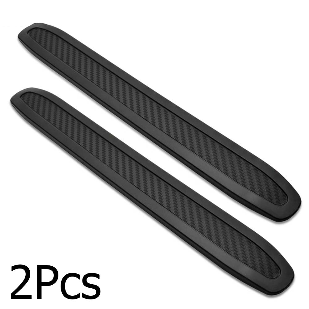 2Pcs Practical Rubber Carbon Scratch Guard Front/Rear Corner Anti-rub Car Bumper Strip