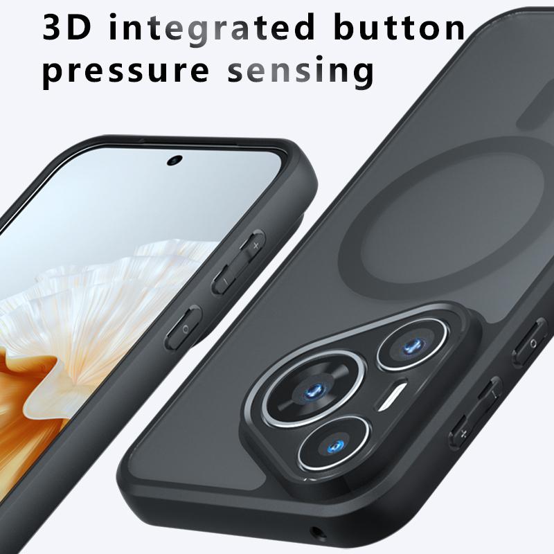 Для Huawei Pura 70 Pro Plus ультраматовый противоотпечаток пальца противоударный магнитный чехол из ТПУ с защитой от падения, не желтеющая задняя крышка, корпус