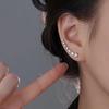 Seven Star Stud Earrings Row of Cubic Zirconias Earrings Shining Silver Earrings for Women Party Dating Formal Occasion Accessory