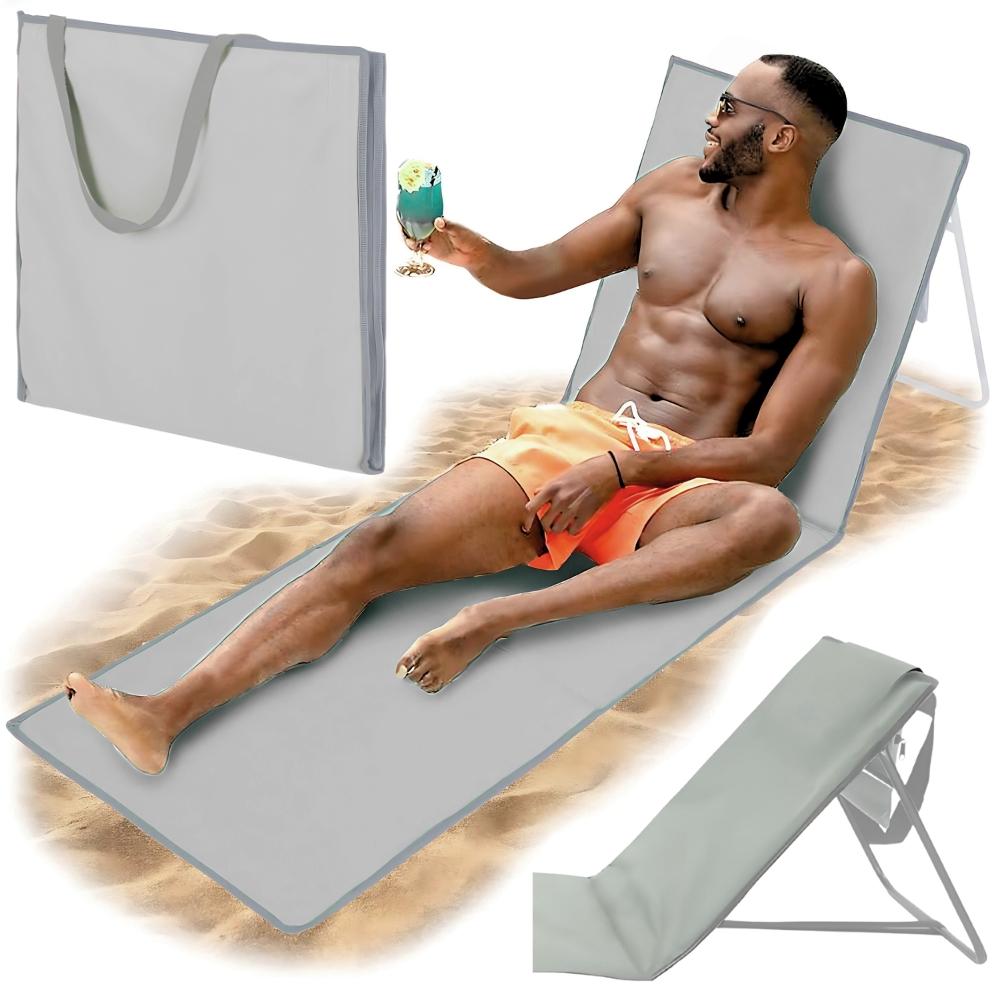 Folding beach lounger for sunbathing, garden bag for the beach with backrest 2 in 1
