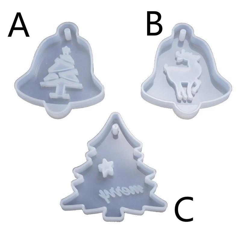 1 шт DIY кристалл эпоксидная силиконовая форма рождественская елка лось кулон сумка украшение украшение силиконовая форма