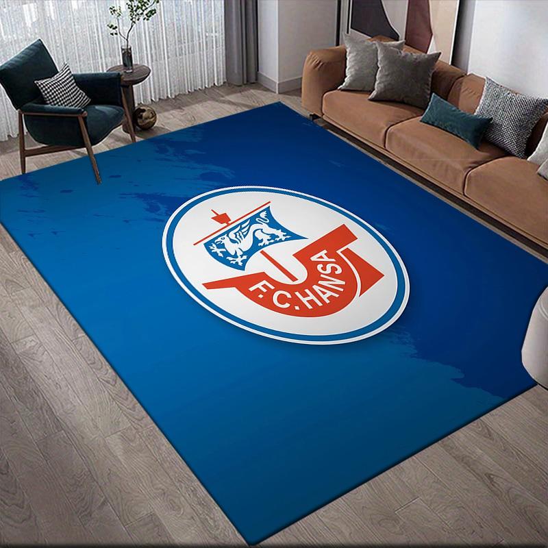 FC Hansa Rostock Flannel Pattern Square Carpet,Area Rug,Carpet Rug for Living Room Bedroom Sofa Playroom Decor,Non-slip Floor Mat