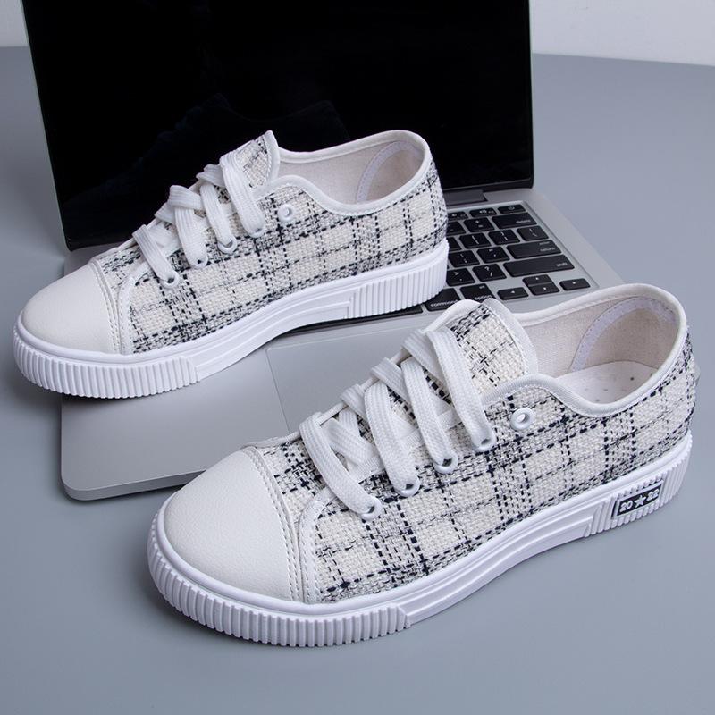 Новые женские дышащие парусиновые маленькие белые туфли корейского выпуска универсальные повседневные туфли на плоской подошве модные спортивные кроссовки