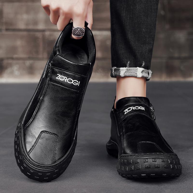 Модная мужская повседневная обувь, уличные легкие мужские ботильоны, дышащие кожаные кроссовки для ходьбы, нескользящие, для отдыха, короткие ботинки