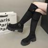 Модный темперамент Маленькие сапоги выше колена на толстой подошве Женские сапоги 2025 Новые летние тонкие высокие рыцарские сапоги