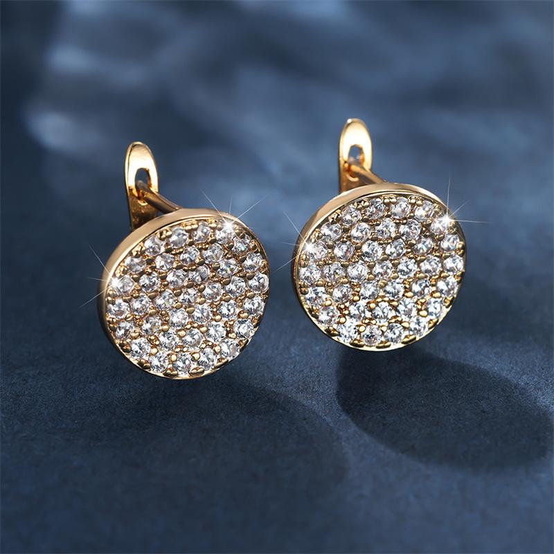 Простые круглые серьги-клипсы, элегантные свадебные серьги золотого цвета для женщин, вечерние ювелирные изделия, подарки