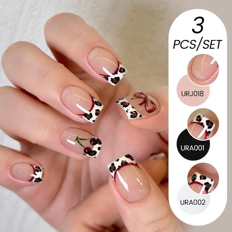 Nail Art Ice Прозрачный набор из 3-х лаков для ногтей, популярный прозрачный клей для лака для ногтей Nude Whitening Powder