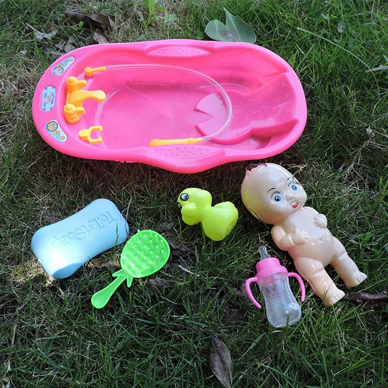 Реалистичная кукла-реборн для детей, игрушки для ванны, набор для купания новорожденной куклы с ванной, аксессуарами для душа, мылом, уточкой, бутылочкой, игра в ролевые игры