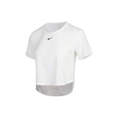 Dri-FIT One Printed Logo Однотонная футболка с коротким рукавом для женщин, топы белого цвета DD4955-100