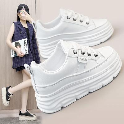 Женские белые кроссовки Chunky Spring New Increase, удобные повседневные туфли на платформе из кожи, женские вулканизированные туфли Zapatos Mujer
