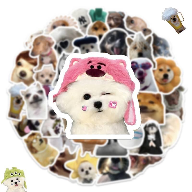 60pcs Emoji Dog Waterproof Graffiti Stickers Notebook Water Bottles Cases Phone