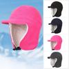 Fleece Lining Winter Earflap Hat Thermal Ski Pullover Cap Unisex Ear Protection Plush Cap Hiking